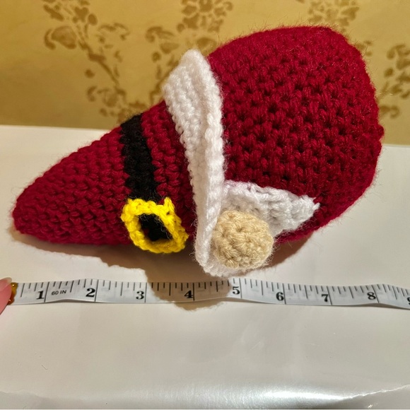Hand Crocheted Santa Gnome 8 Inches Tall Christmas Decor! - Picture 6 of 7